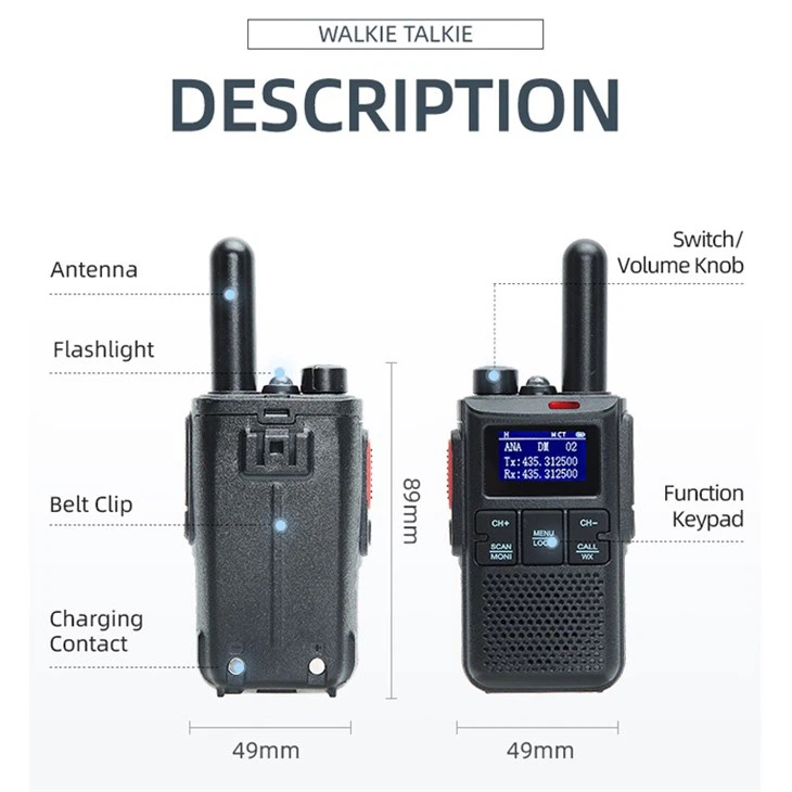 2W Mini Digital Walkie Talkie